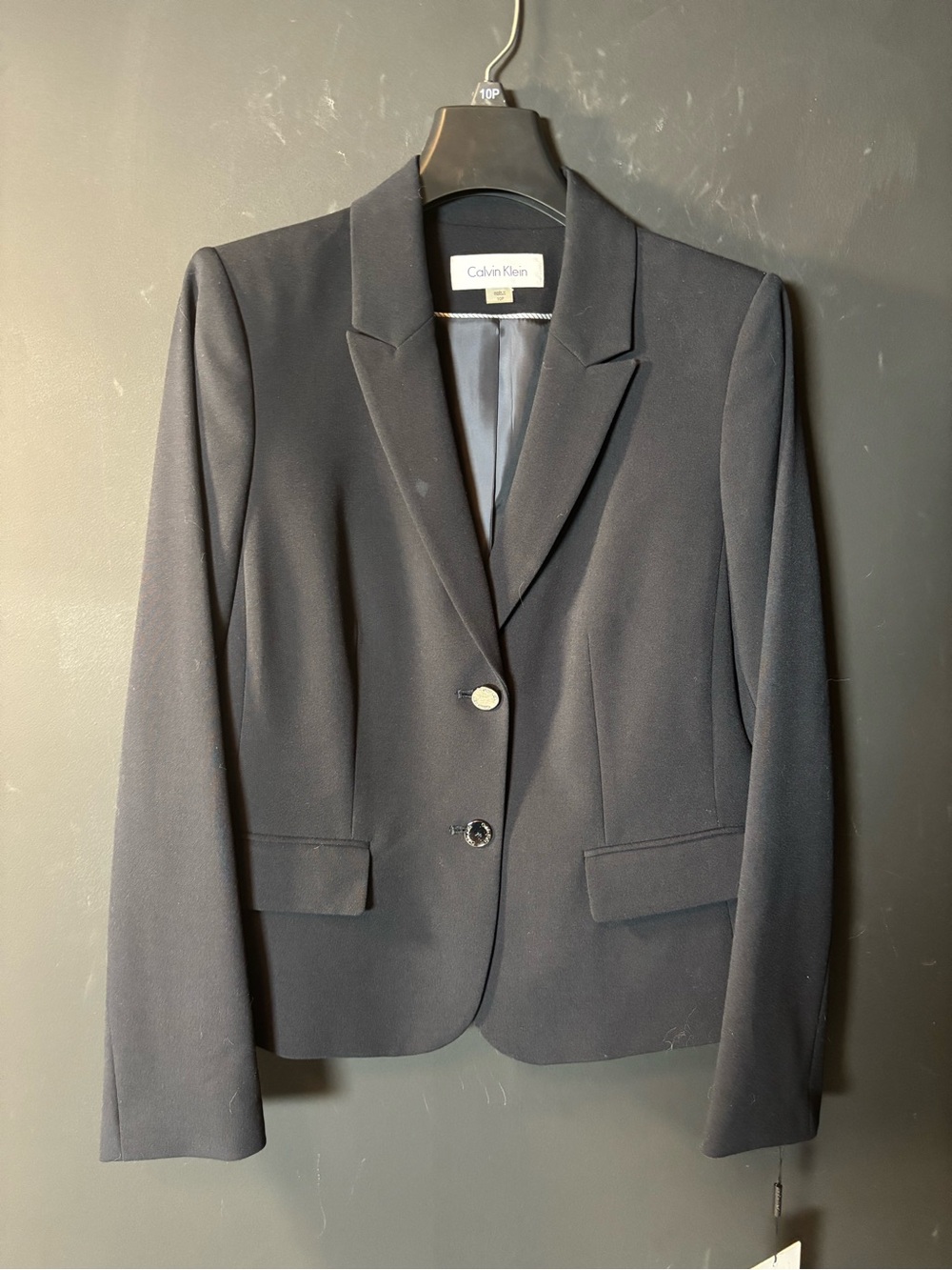 Calvin Klein Navy Blue Women's Two-Button Tailored Blazer-NWT-10P